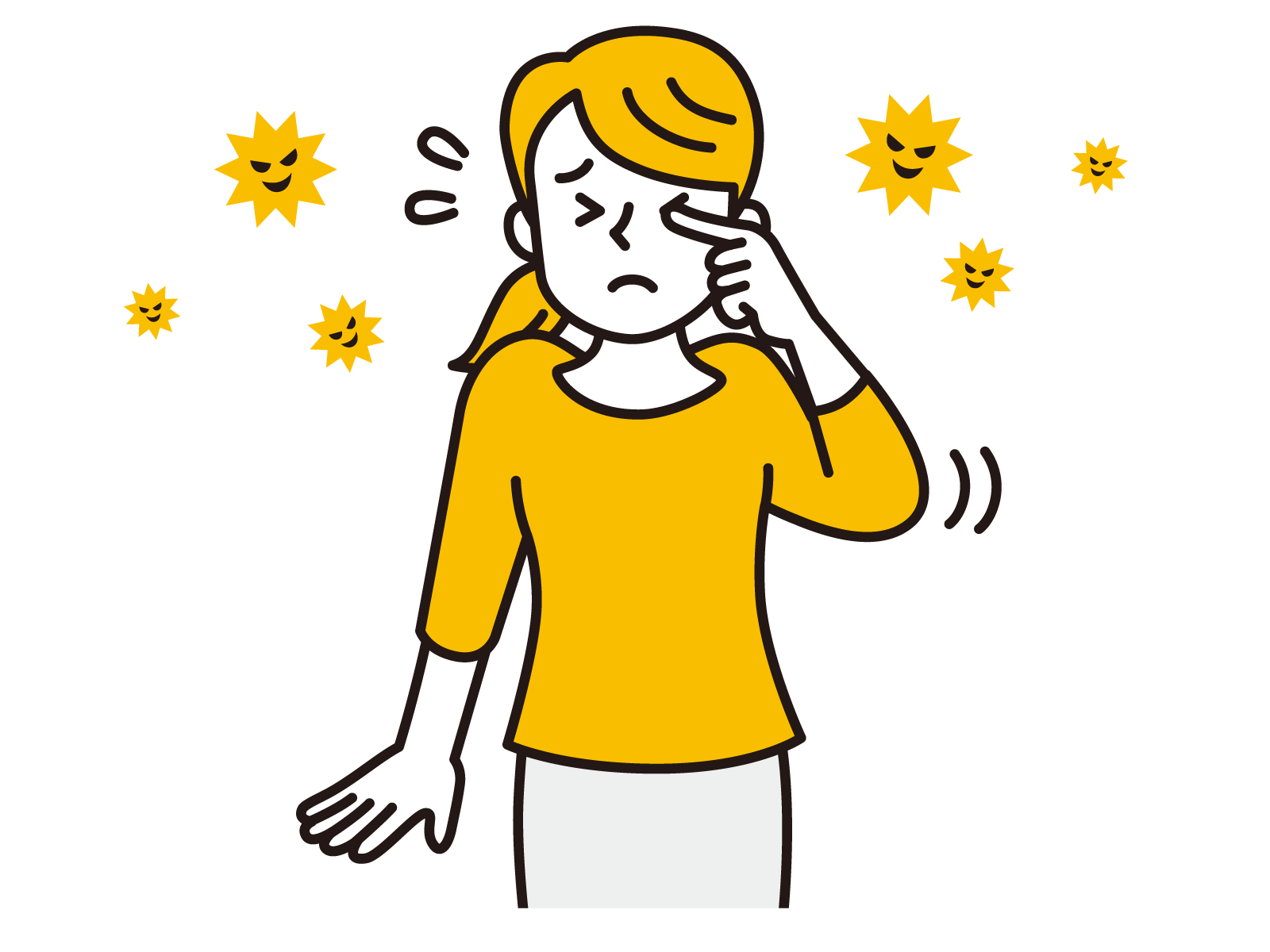 目をこする画像